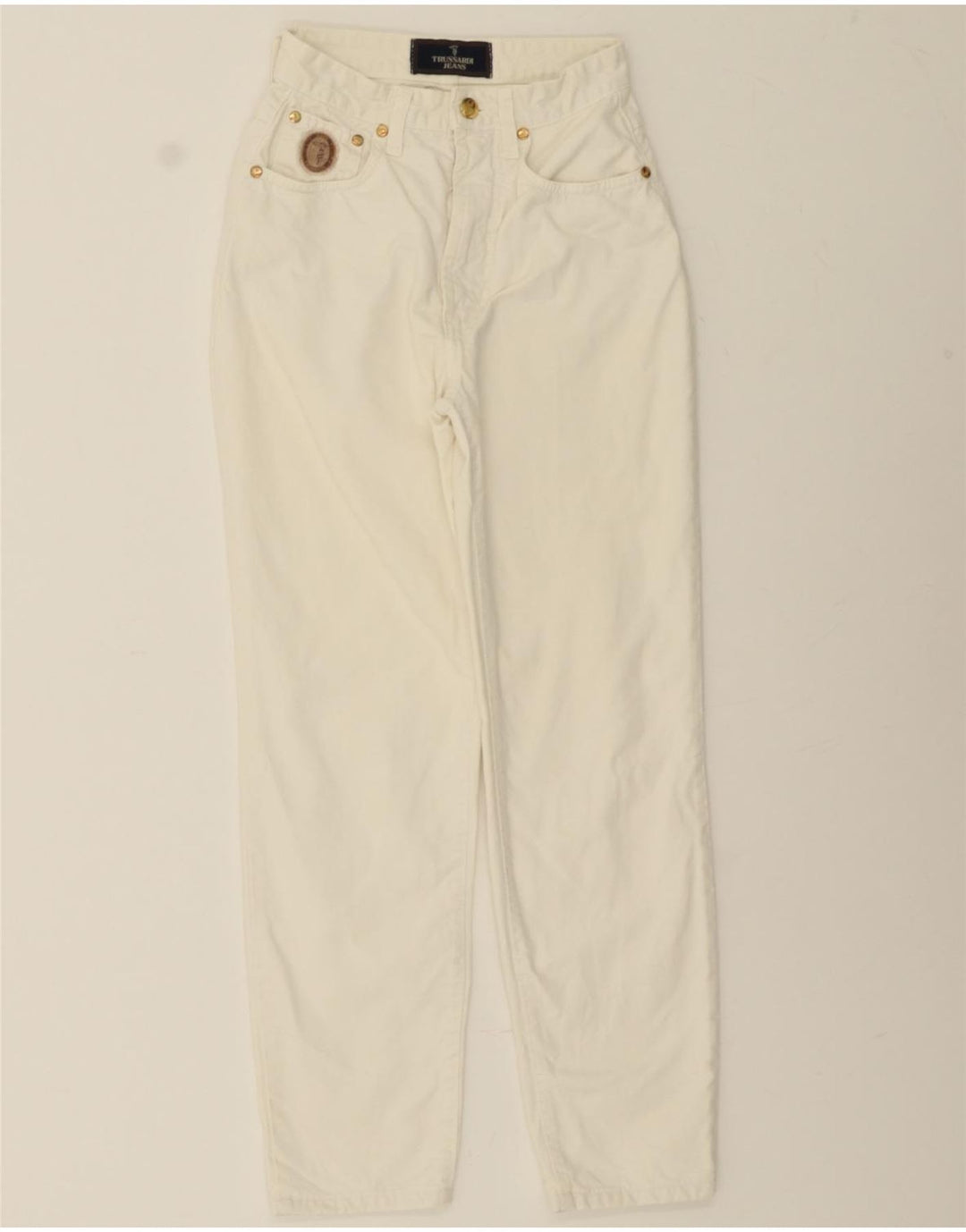 TRUSSARDI Womens Cropped Jeans IT 40 Small W26 L25 White Cotton Vintage Trussardi and Second-Hand Trussardi from Messina Hembry 