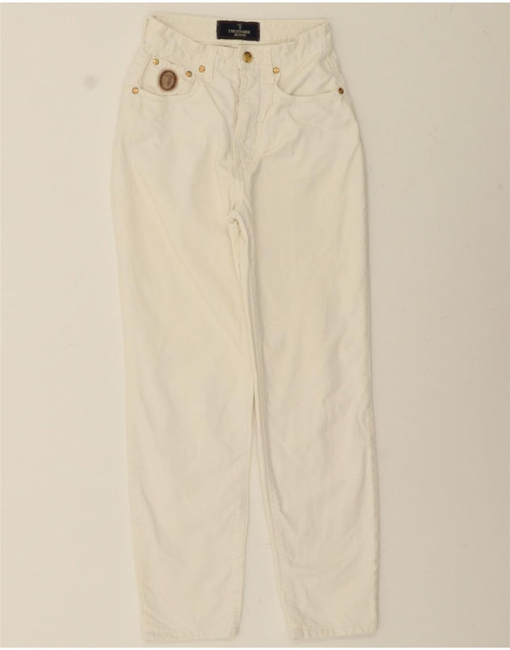 TRUSSARDI Womens Cropped Jeans IT 40 Small W26 L25 White Cotton Vintage Trussardi and Second-Hand Trussardi from Messina Hembry 
