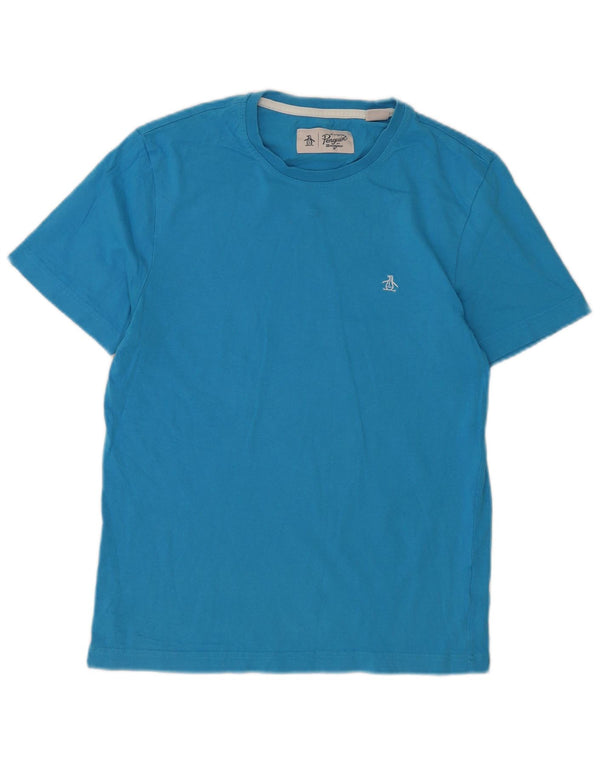 Penguin Herren T-Shirt Top Small Blau Baumwolle