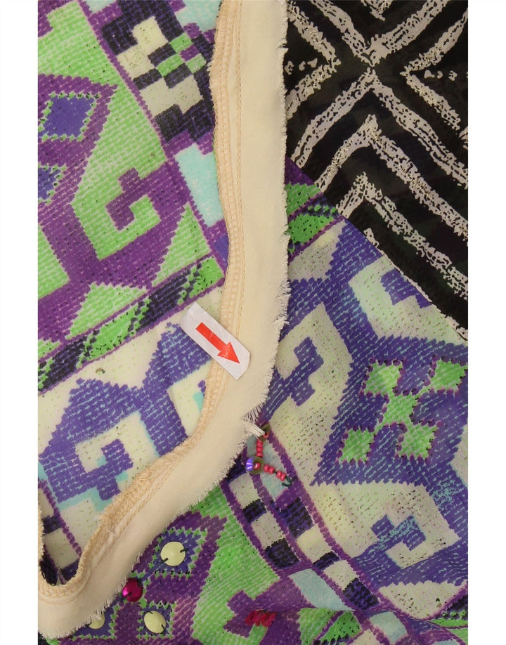 Desigual Damen Blusenoberteil UK 14 Medium Mehrfarbiges Patchwork-Polyester