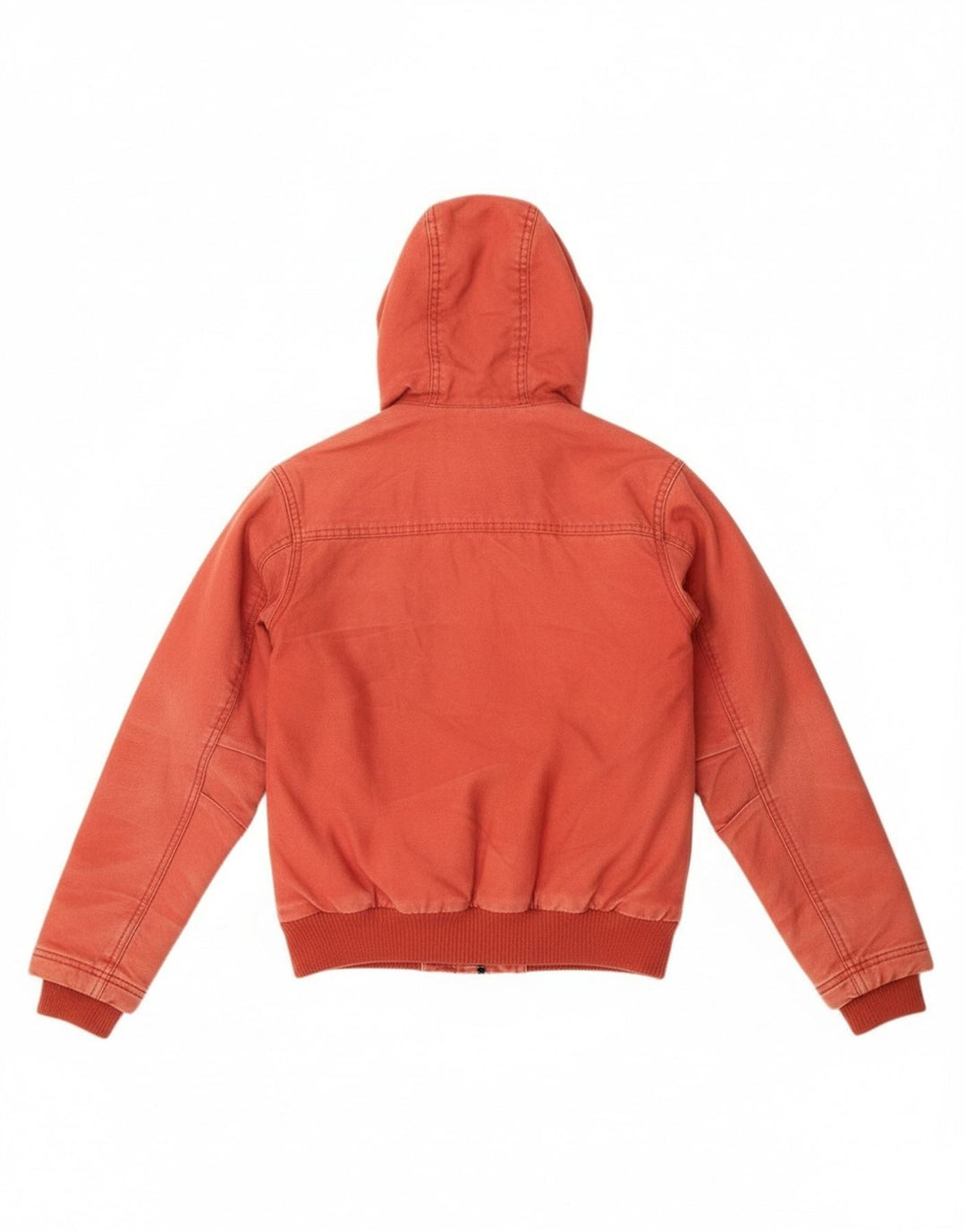 Quiksilver Damen-Bomberjacke mit Kapuze, UK 12, mittelrote Baumwolle