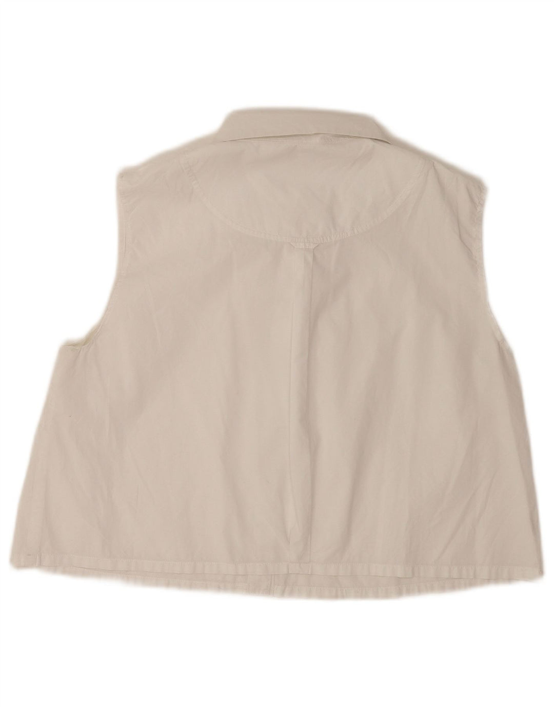 Max & Co. Damen Crop ärmellose Hemdbluse UK 12 Mittelweiß