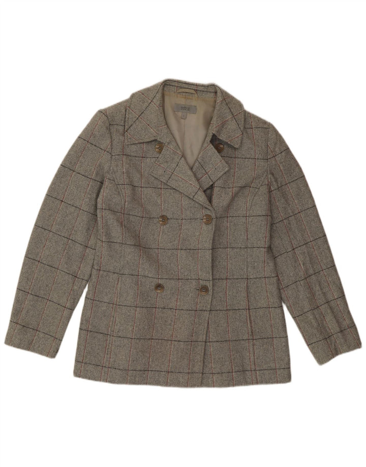 Marks & Spencer Damen Blazer Jacke UK 12 Mittelgrau kariert