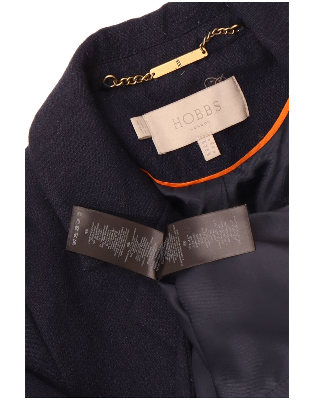 Hobbs Damen Longline 1-Knopf-Blazerjacke UK 8 Small Marineblau Polyester