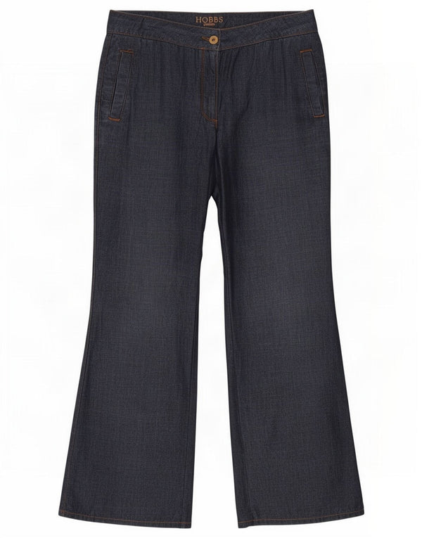 Hobbs Damen Bootcut Chinohose UK 10 Small W28 L28 Marineblaue Baumwolle