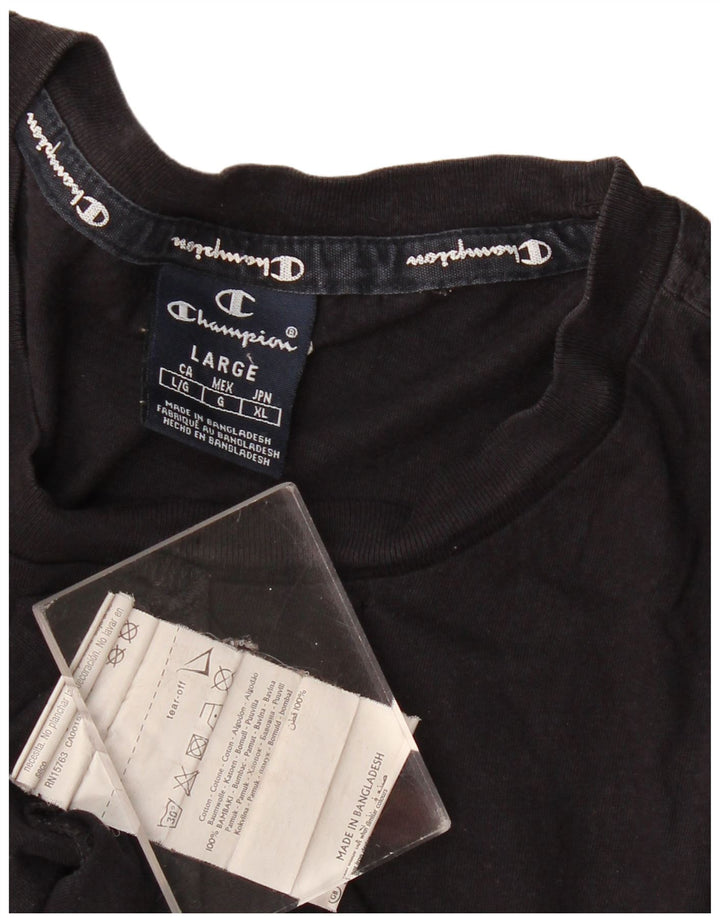 Champion Herren-T-Shirt mit Grafik, groß, aus schwarzer Baumwolle