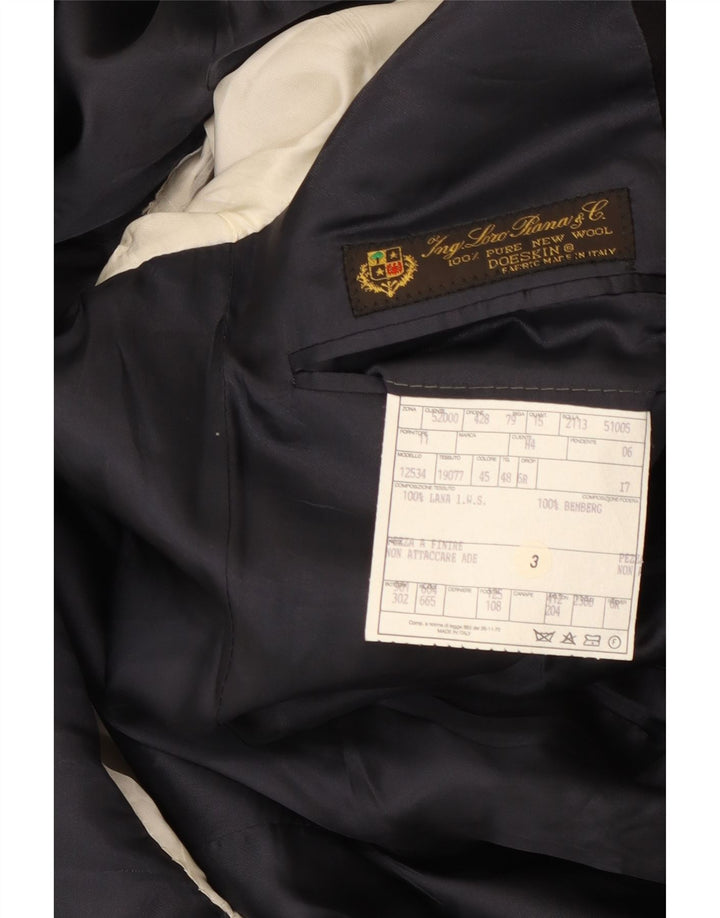 Loro Piana Herren-Blazer mit 3 Knöpfen, IT 48, mittelschwarz, klassische Schurwolle