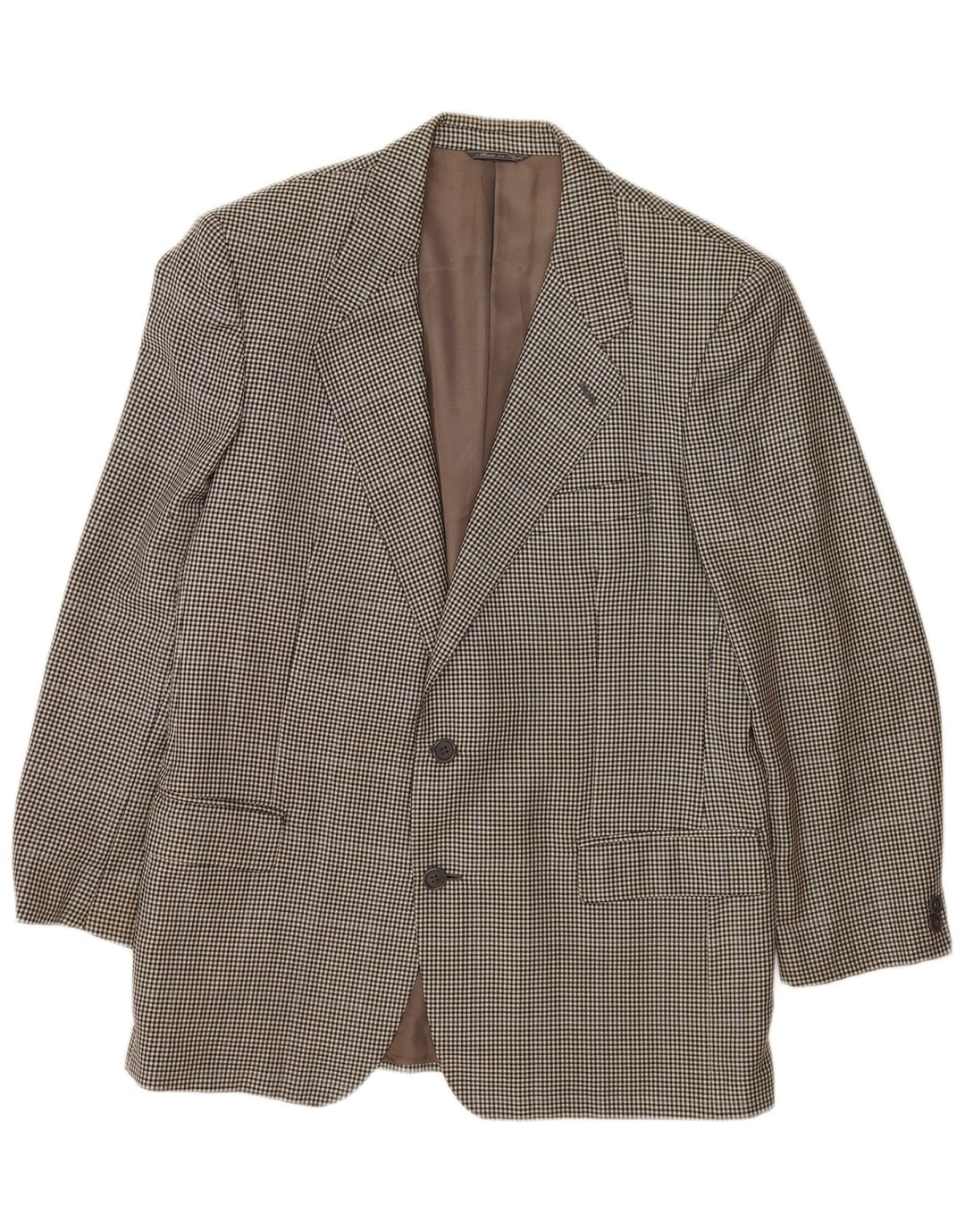 Policarpo Herren-Blazer mit 2 Knöpfen, UK 38, Mittelgrau mit Hahnentrittmuster