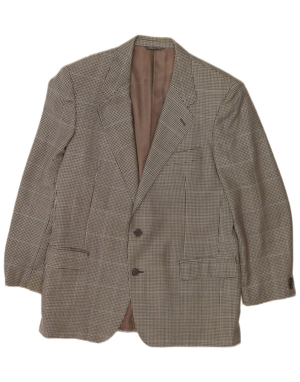 Policarpo Herren-Blazer mit 2 Knöpfen, UK 38, Mittelgrau mit Hahnentrittmuster