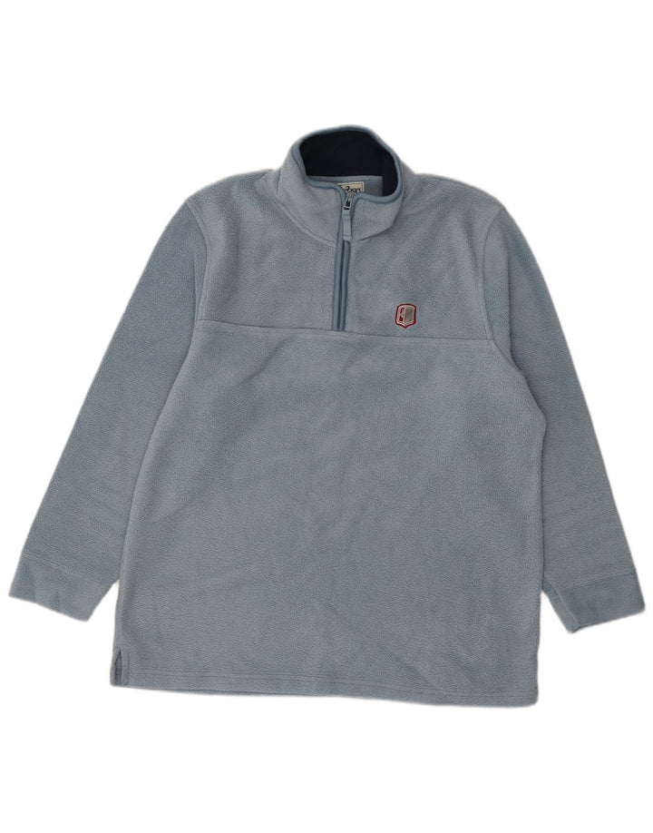ASICS Herren-Fleecepullover mit Reißverschluss am Hals, großes, blaues Polyester