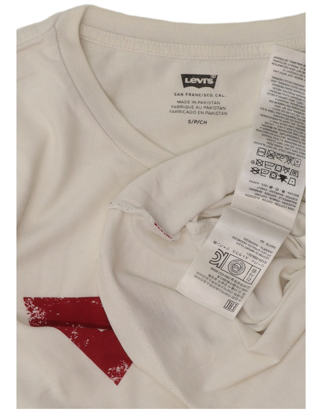 LEVI'S Herren-T-Shirt mit Grafik, Größe S, weiße Baumwolle