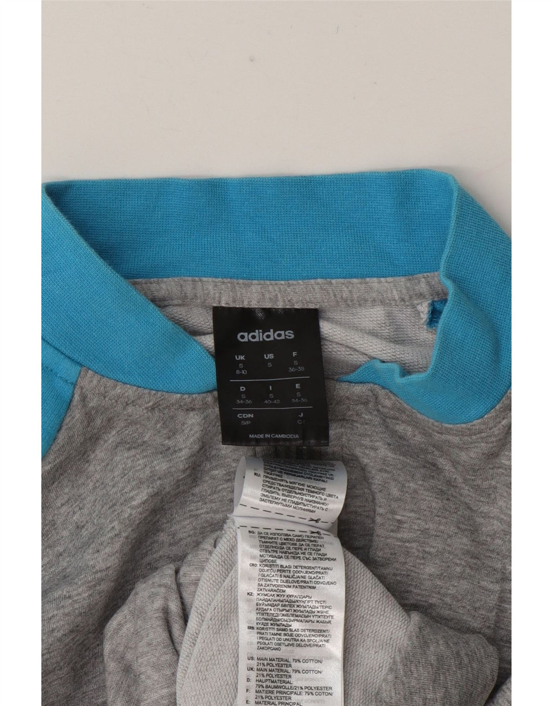 Adidas Damen Graphic Trainingsanzug Top Jacke UK 8/10 Small Grau Colourblock