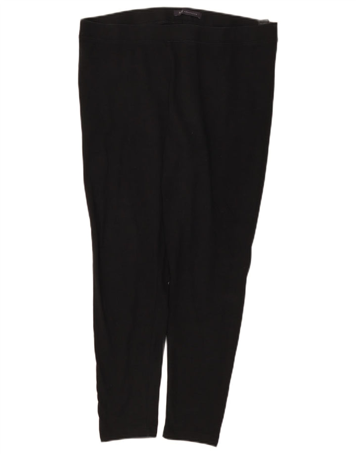 Marks & Spencer Damen Crop Leggings UK 16 Large Schwarze Baumwolle