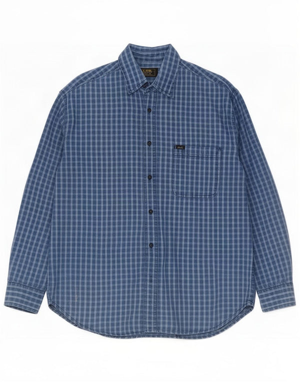 Lee Herrenhemd XL, blau kariert, Baumwolle