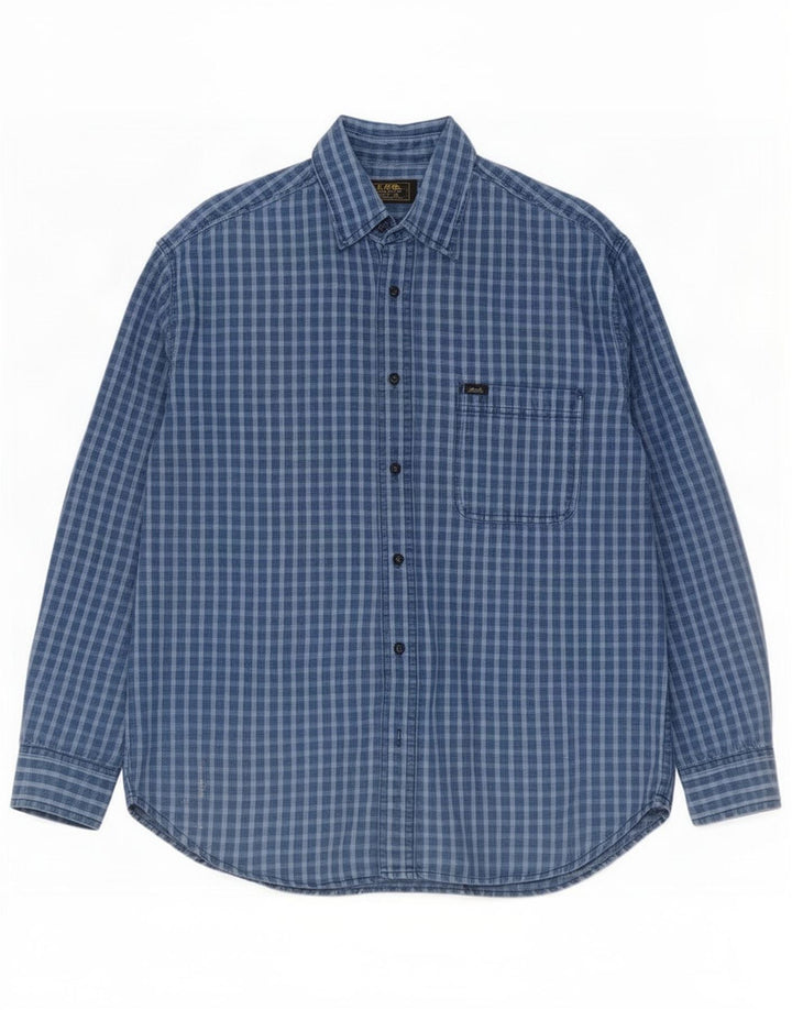 Lee Herrenhemd XL, blau kariert, Baumwolle