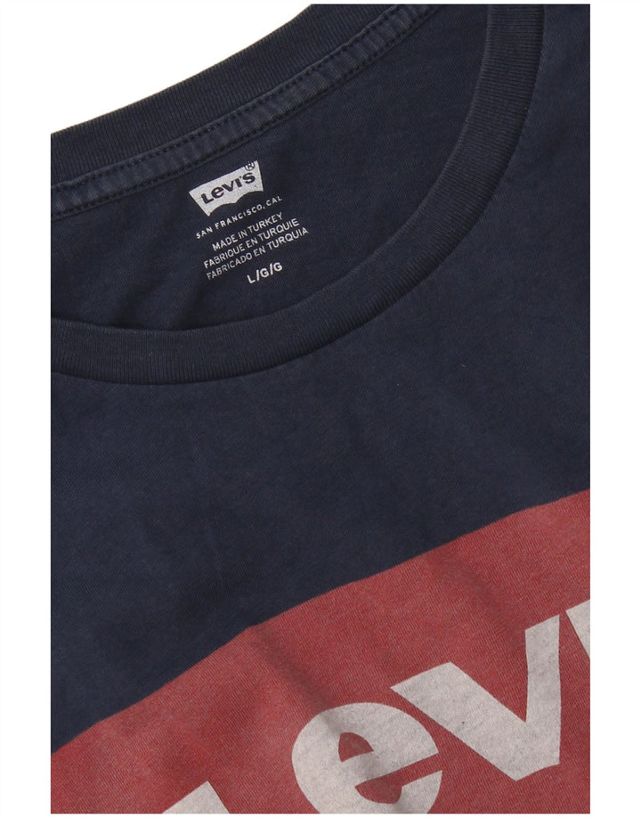 Levi's Herren-T-Shirt mit Grafik, Größe L, Marineblau