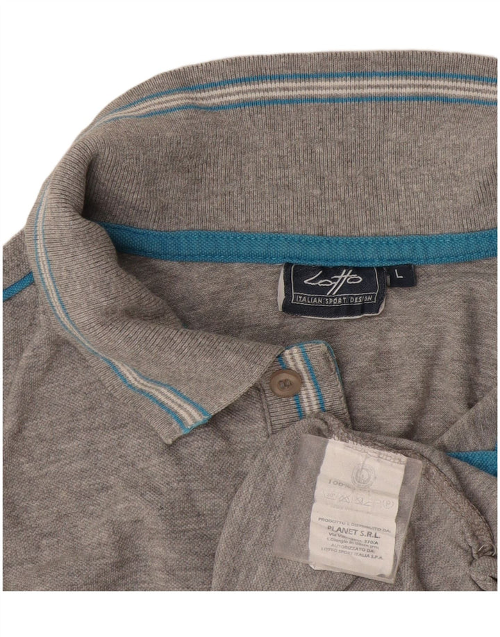 Lotto Herren-Poloshirt, groß, graue Baumwolle