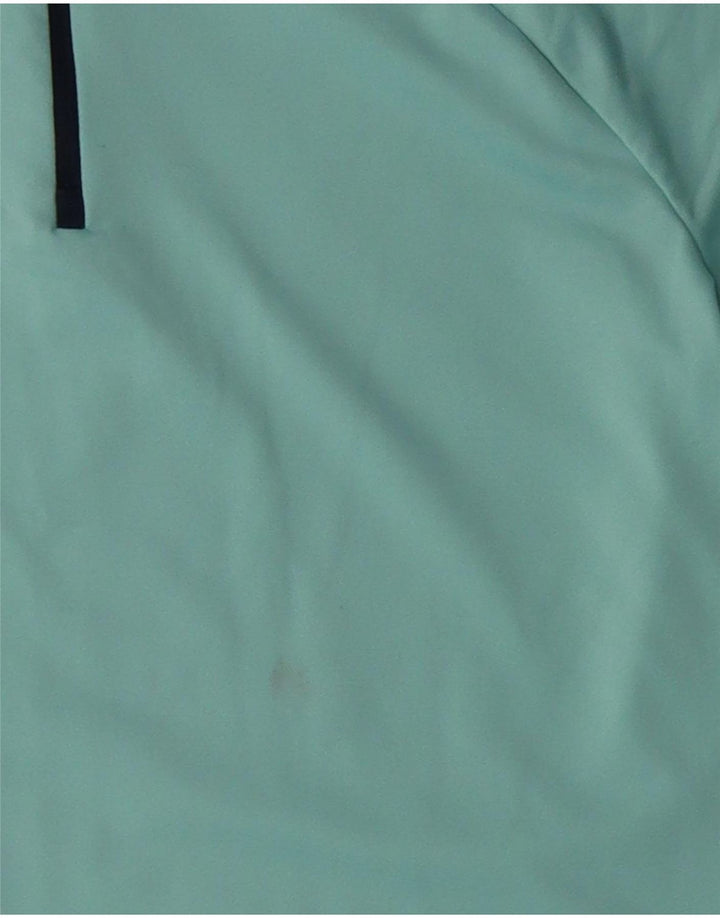Nike Womens Dri Fit Zip Neck Pullover Trainingsanzug Top UK 16 Large Türkis
