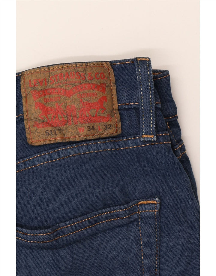 LEVI'S Herren 511 Slim Jeans W34 L32 Blaue Baumwolle