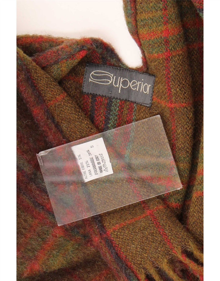 Offener Poncho-Pullover für Damen von Superior, UK 16, große braune karierte Wolle