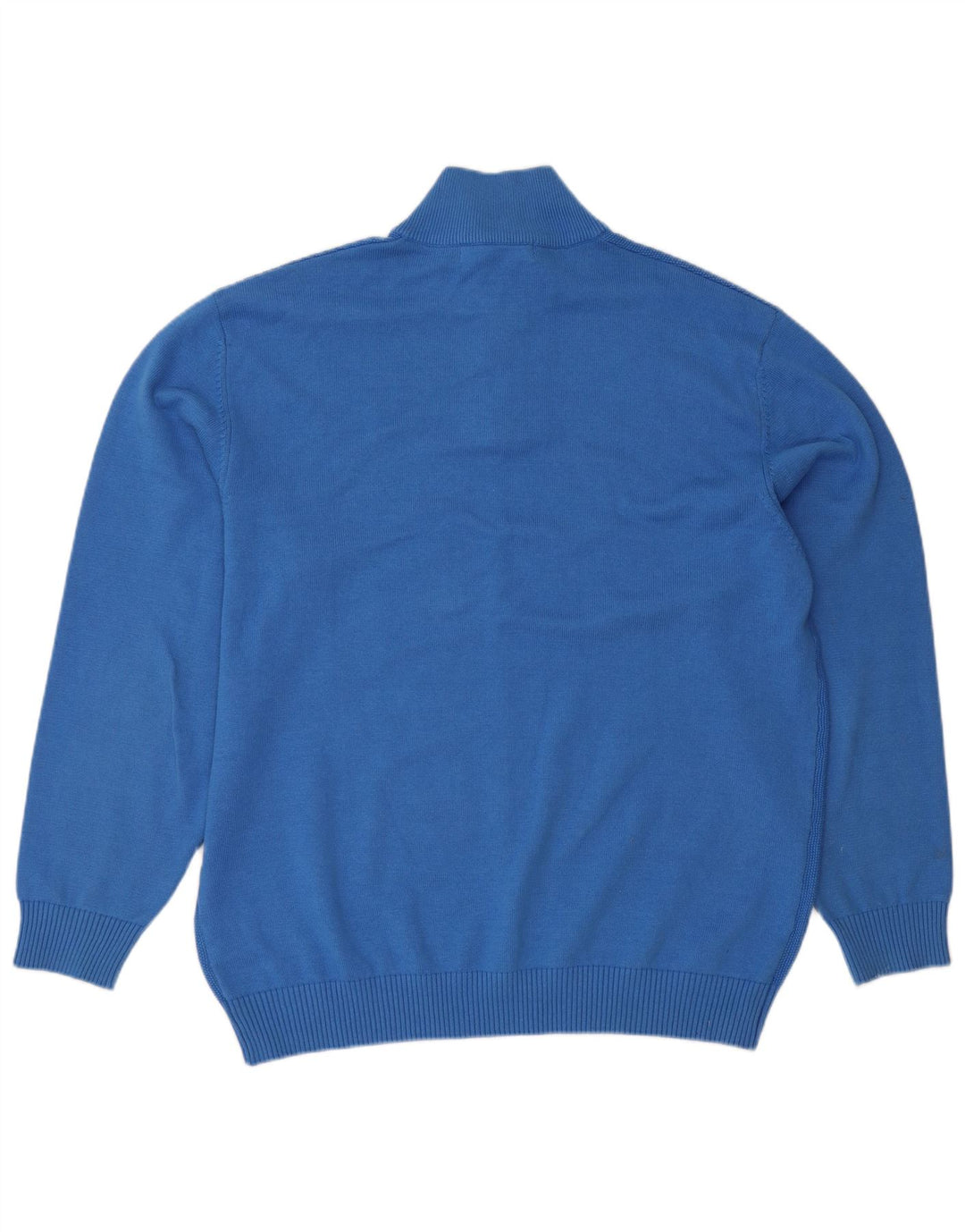 Paco Herren-Pullover mit Reißverschluss am Hals, 2XL, blaue Baumwolle