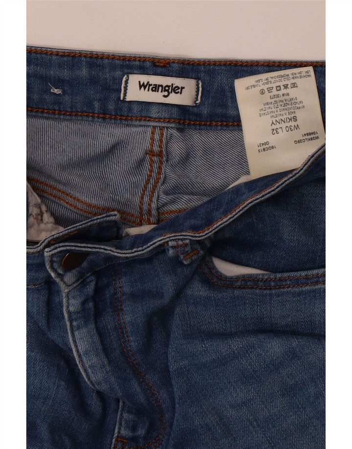 Wrangler Damen Skinny Jeans W30 L29 Blaue Baumwolle