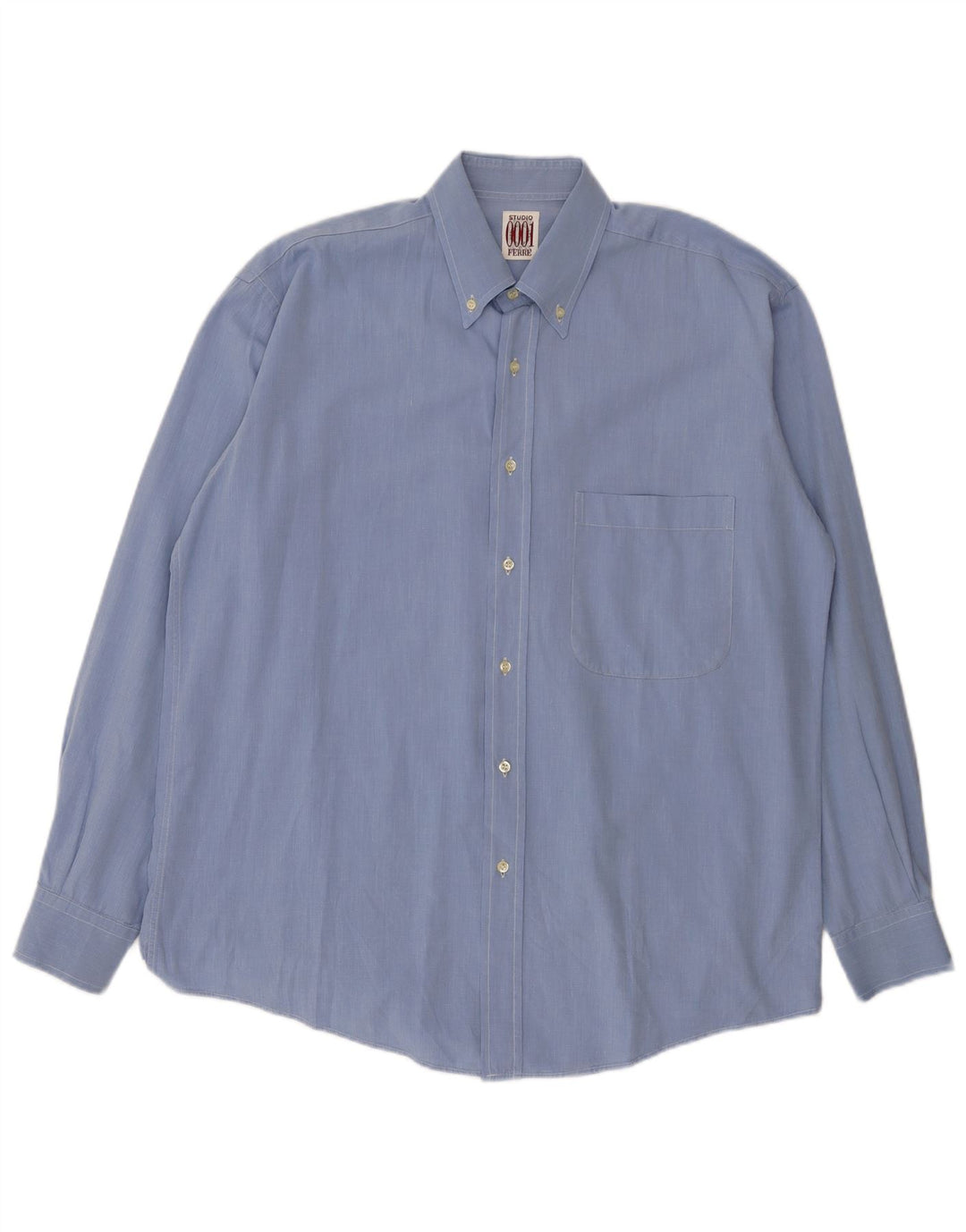Ferre Herrenhemd Größe 42 16 1/2 große blaue Baumwolle
