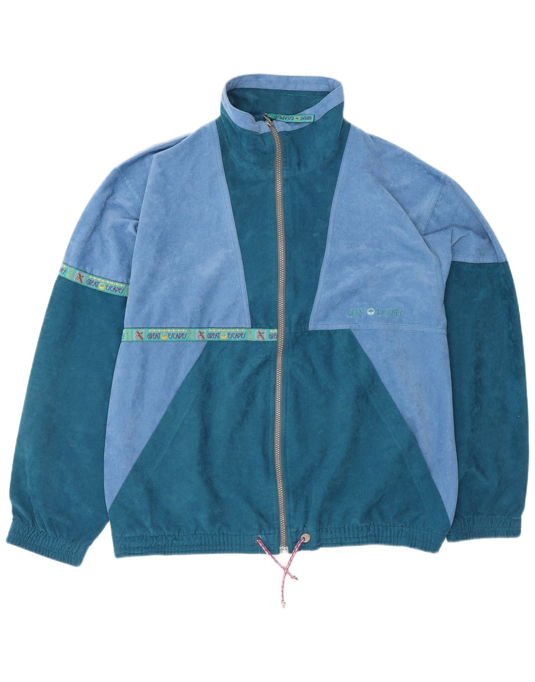 GREAT ESCAPES Herren-Trainingsanzug-Oberteiljacke IT 48 Mittelblauer Farbblock