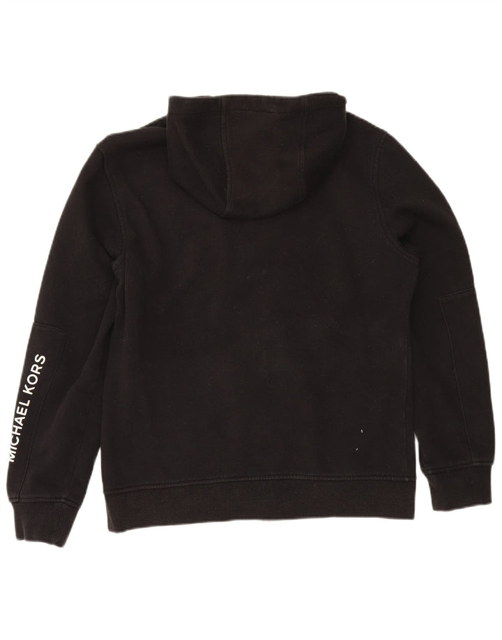 Michael Kors Herren-Kapuzenpullover mit grafischem Reißverschluss, mittelschwarz, Baumwolle