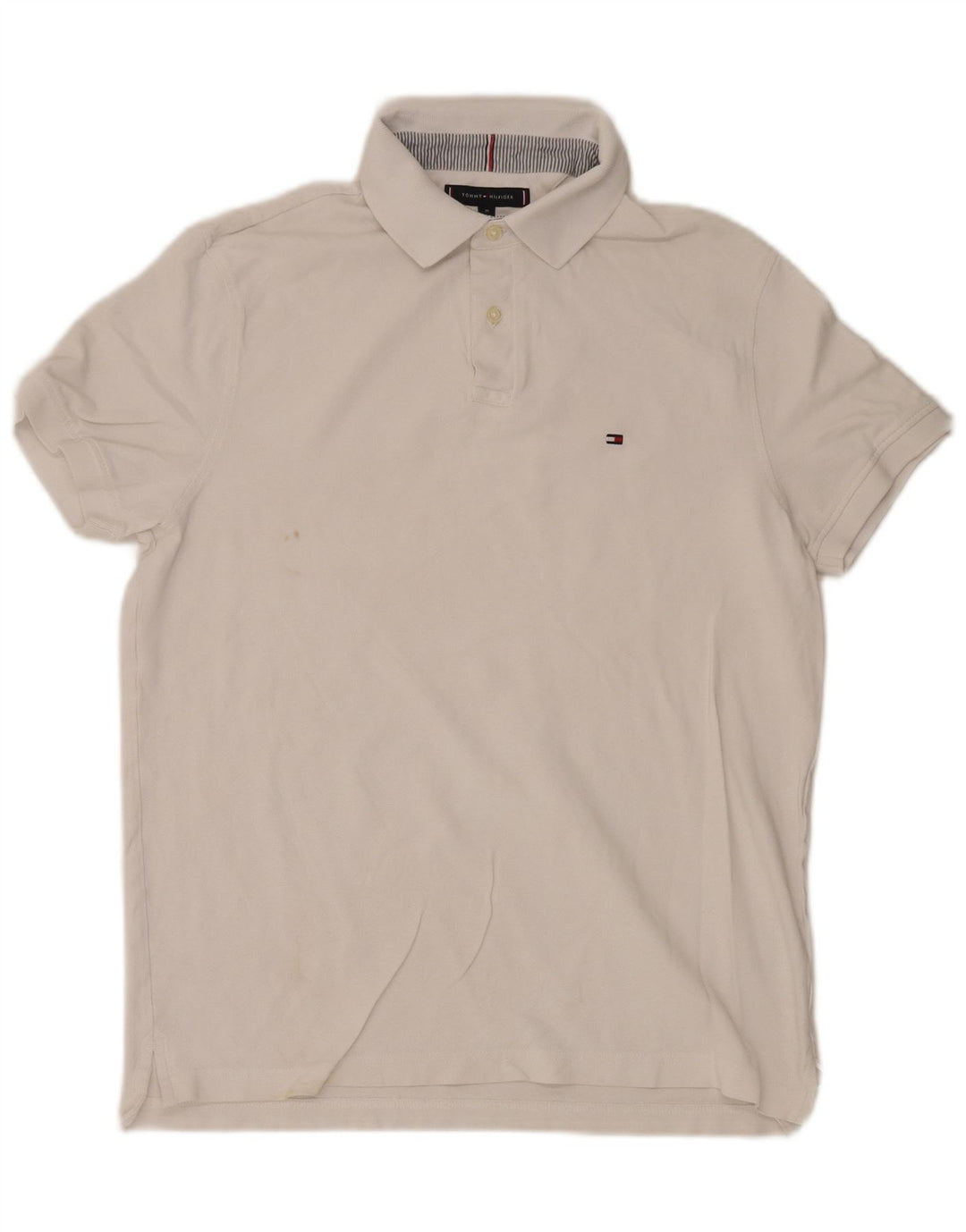 Tommy Hilfiger Herren-Poloshirt mit normaler Passform, mittelweiße Baumwolle