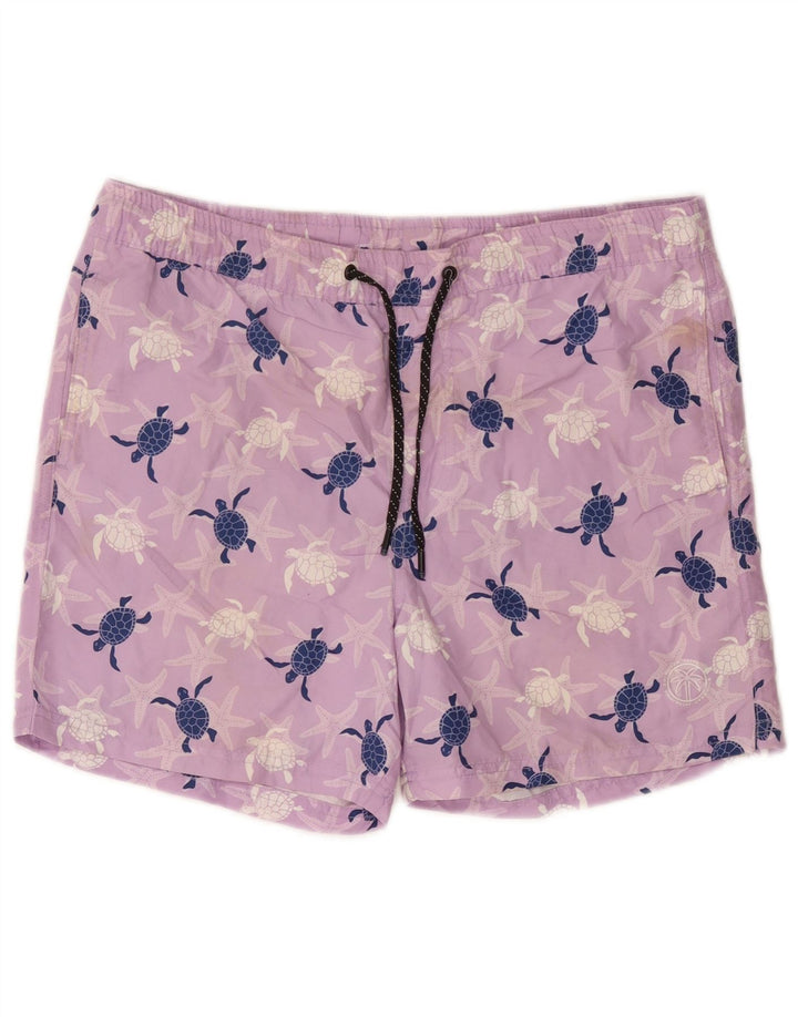 Jack & Jones Herren Badeshorts mit Grafik, Größe S, Lila, Polyester