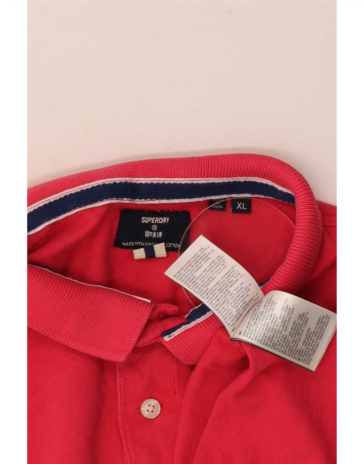 Superdry Herren-Poloshirt XL aus roter Baumwolle