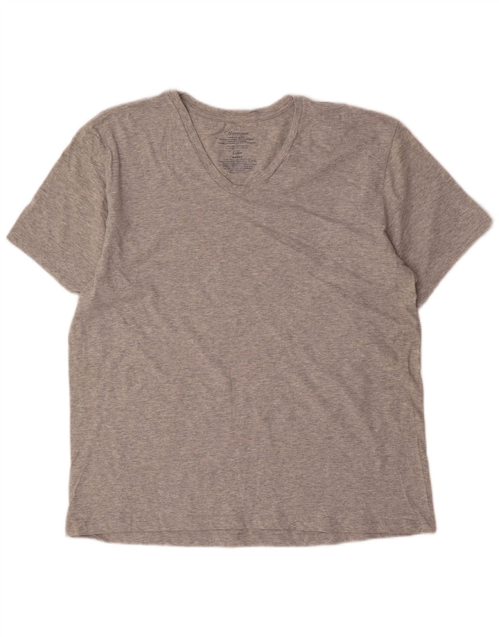Calvin Klein Herren T-Shirt Top Large Grau meliert Baumwolle