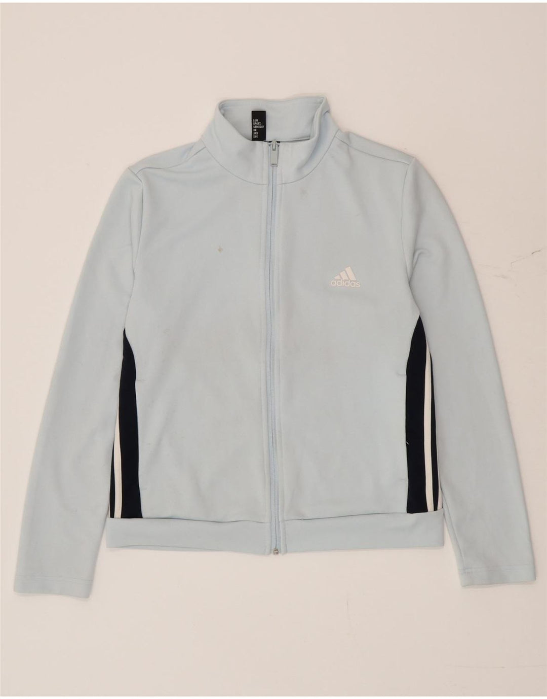 Adidas Damen-Trainingsanzugoberteil, UK, Größe 16/18, groß, blau, Farbblock