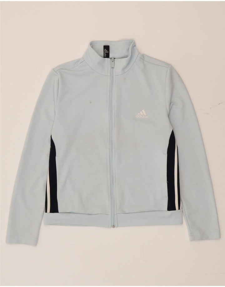 Adidas Damen-Trainingsanzugoberteil, UK, Größe 16/18, groß, blau, Farbblock