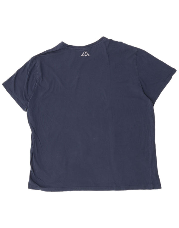 Kappa Herren Grafik T-Shirt Top 4XL Marineblau Baumwolle