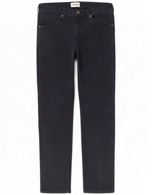 Wrangler Mens Larston Straight Jeans W34 L32 Navy Blue Cotton