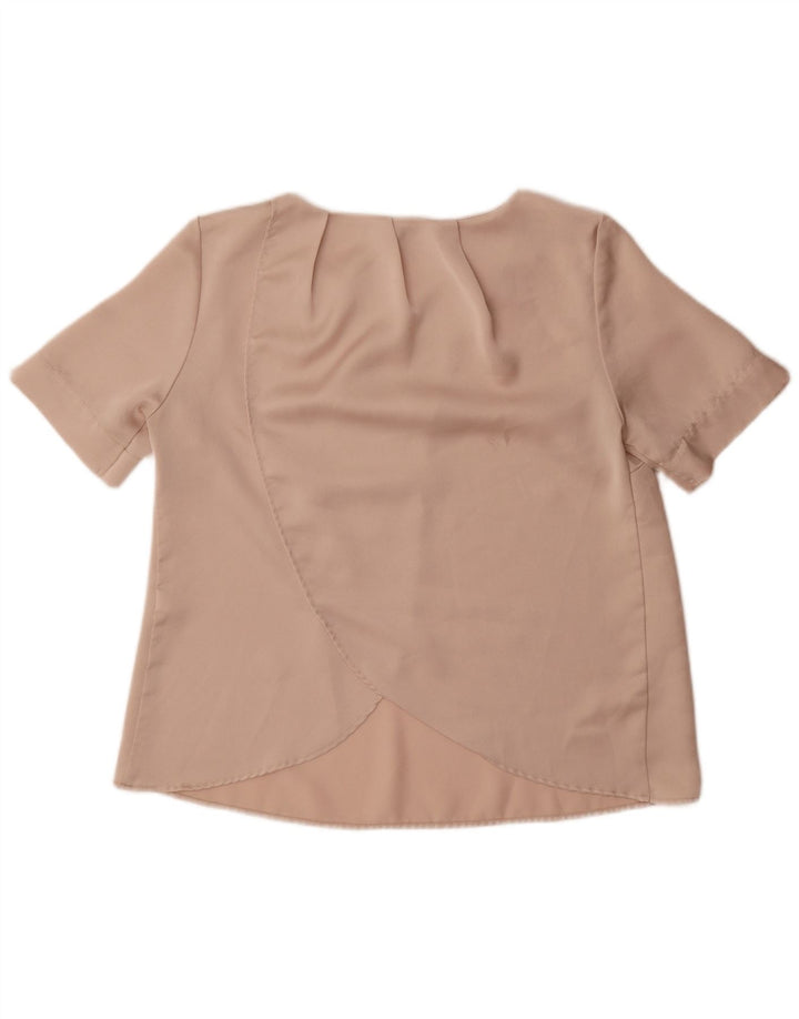 Topshop Damen-Blusenoberteil in Übergröße, UK 10, Größe S, Beige, Polyester