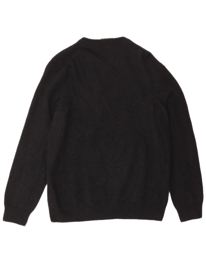 Lyle & Scott Damen-Pullover mit Rundhalsausschnitt, UK 16, Größe L, schwarze Wolle