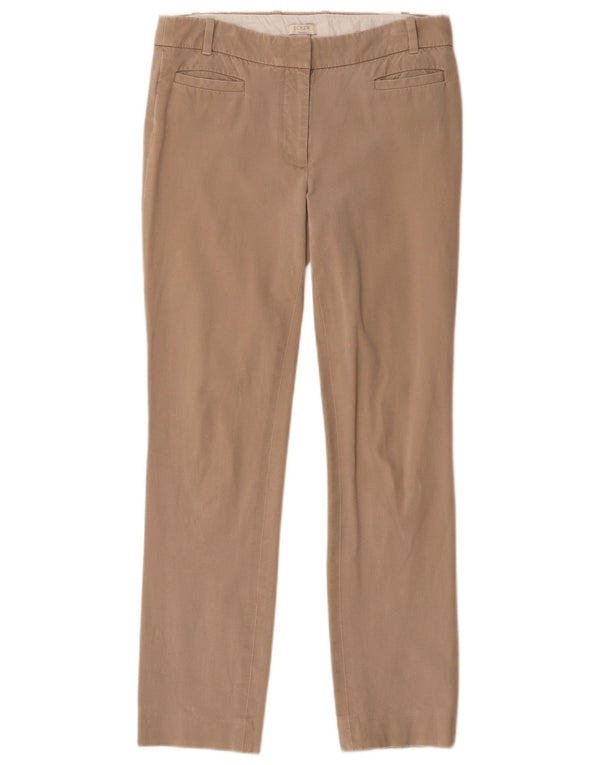 J. Crew Womens Straight Casual Trousers US 2 XS W28 L28 Beige Cotton