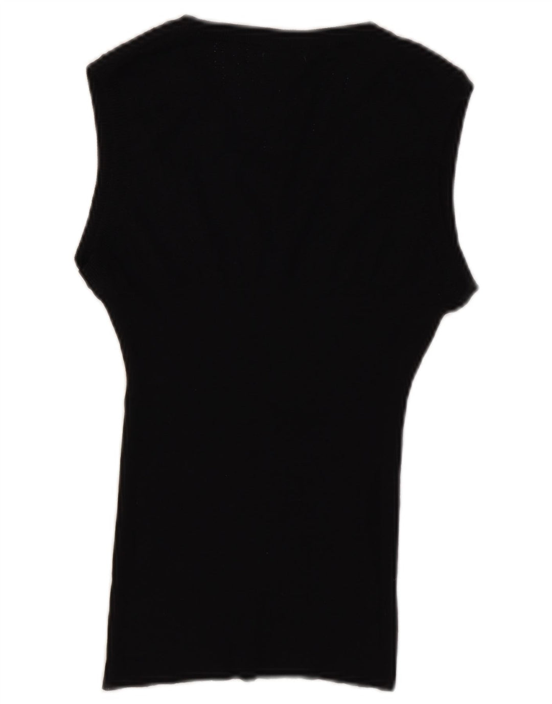 Benetton Damen Weste Tank Top UK 14 Große schwarze Wolle