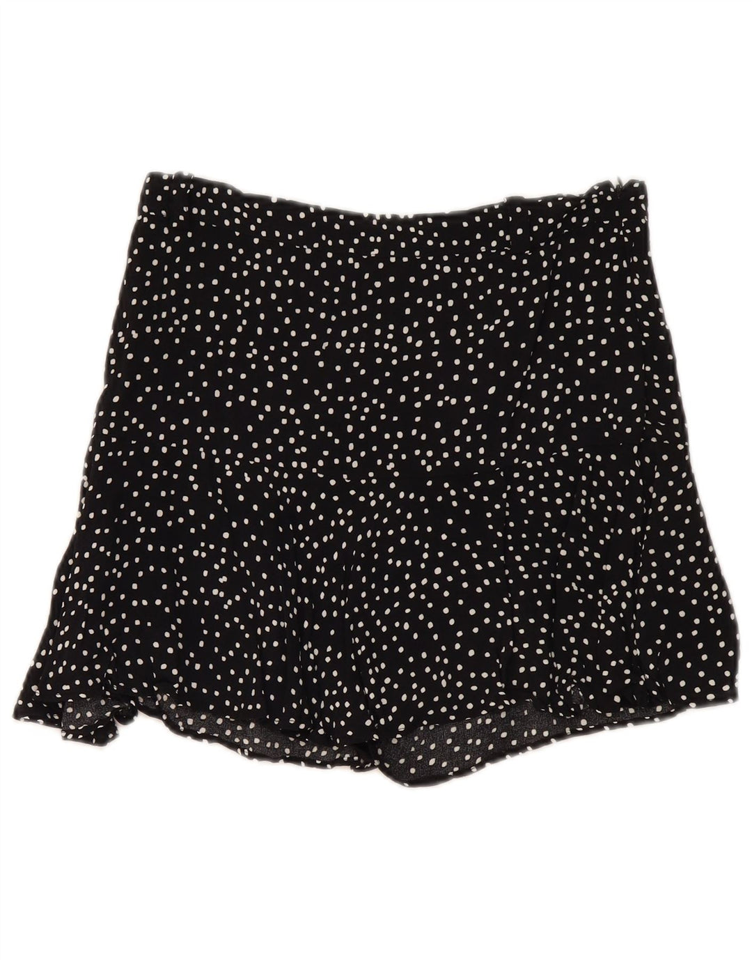 Zara Damen Skort UK 14 Mittelschwarz gefleckte Viskose