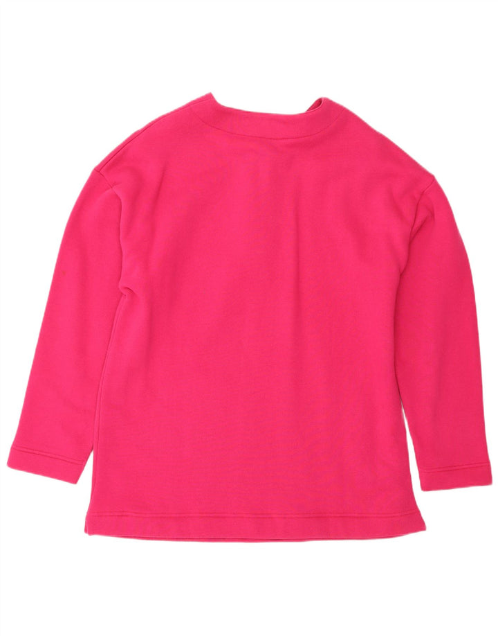 Benetton Damen Sweatshirt-Pullover UK 14 Mittelrosa