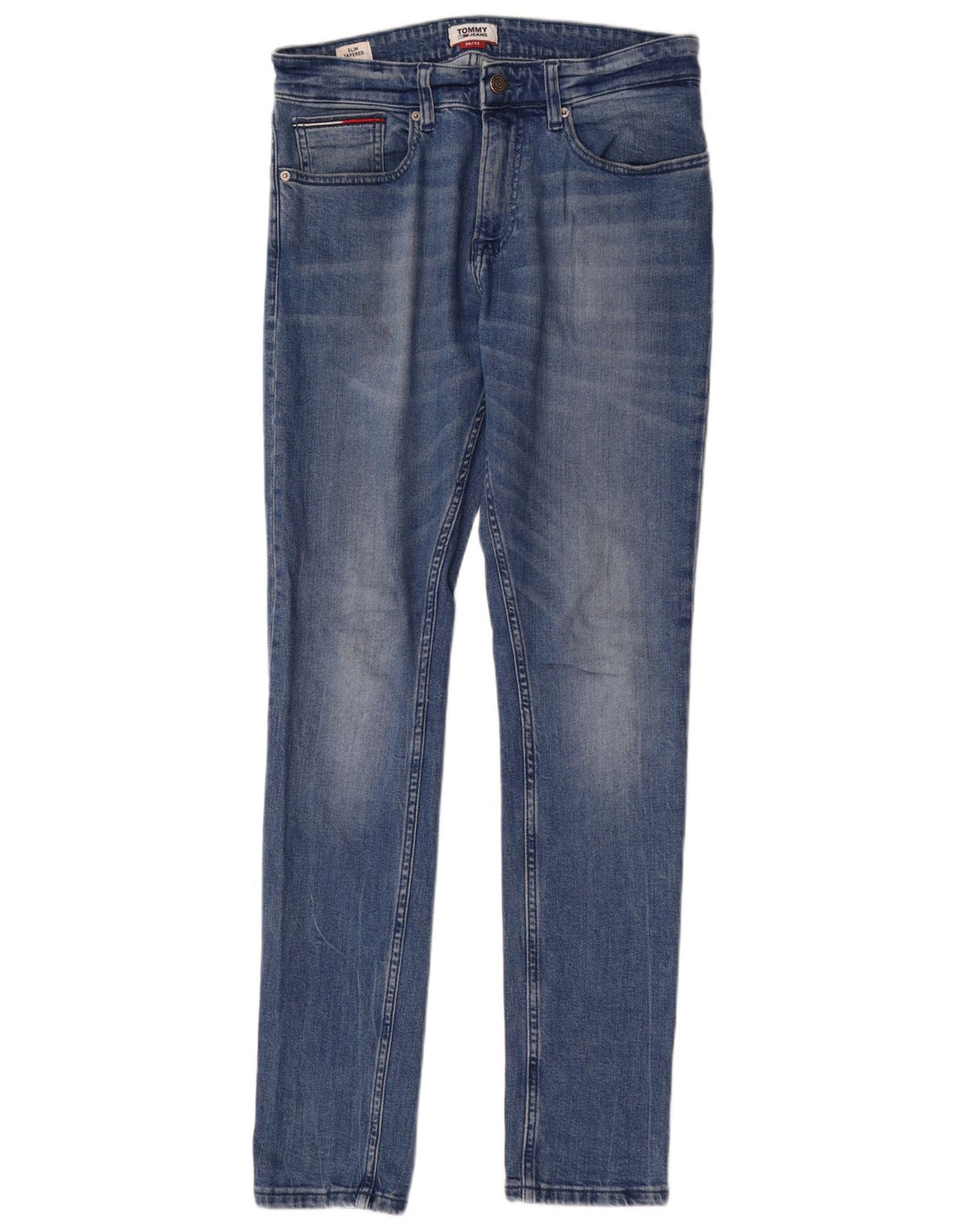 TOMMY HILFIGER Herren Slim Tapered Jeans W30 L32 Blaue Baumwolle