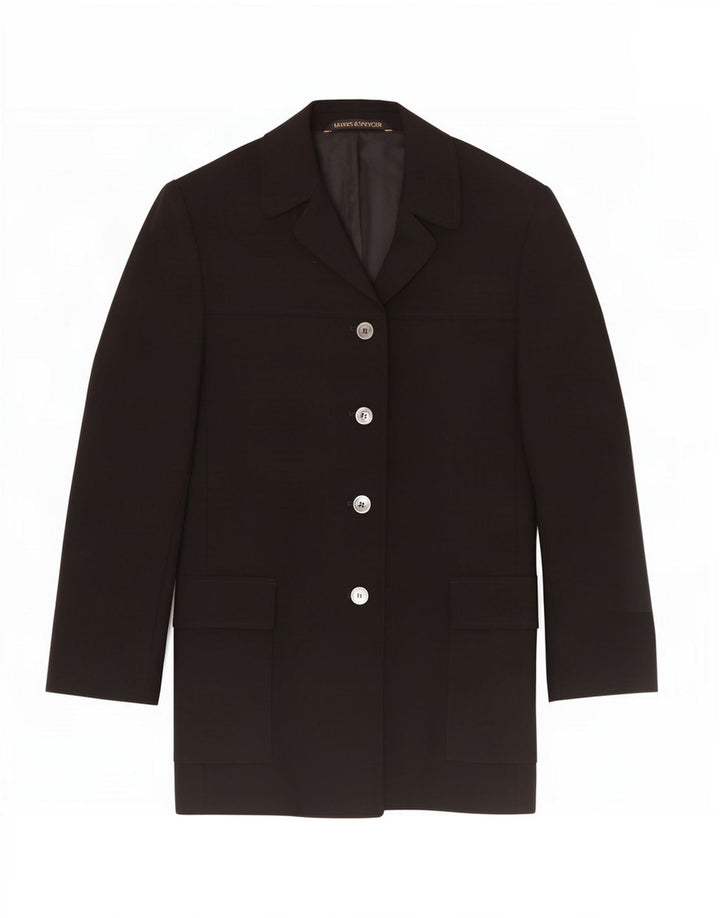 Marks & Spencer Damen St. Michael Blazer Jacke UK 12 Medium Schwarz