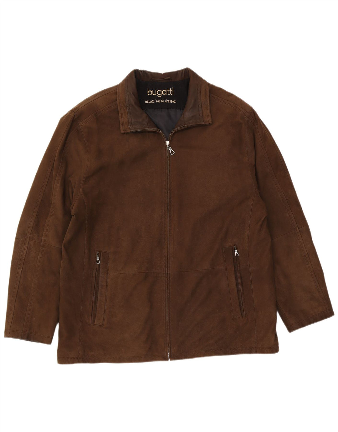 Bugatti Herren Lederjacke UK 38 Mittelbraunes Leder