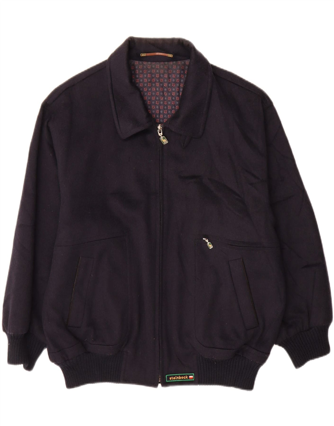 Steinbock Herren Bomberjacke IT 54 2XL Marineblaue Wolle