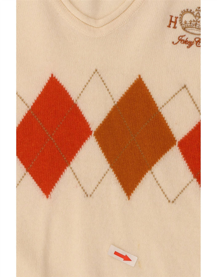 Henry Cottons Damen-Pullover mit V-Ausschnitt IT 46 Large Off White