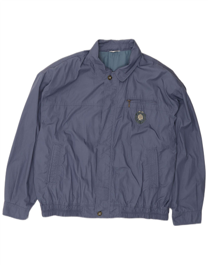 Vintage Herren Bomberjacke IT 60 5XL Marineblau Polyester