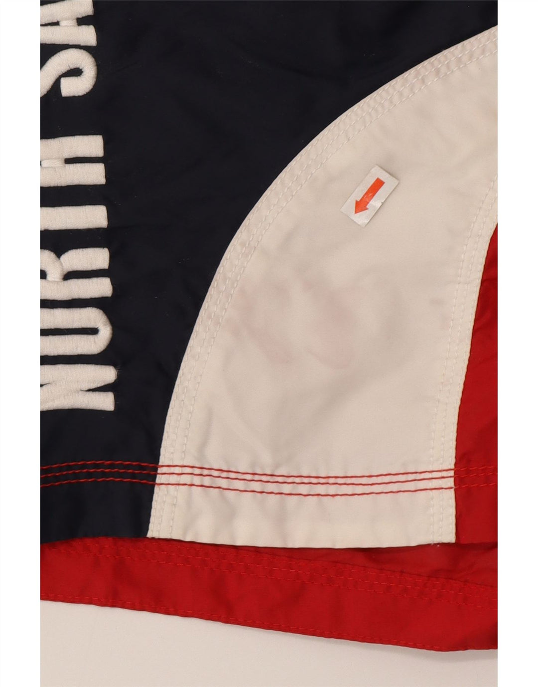 North Sails Herren-Badeshorts mit Grafik, Größe S, Rot, Colourblock-Polyamid